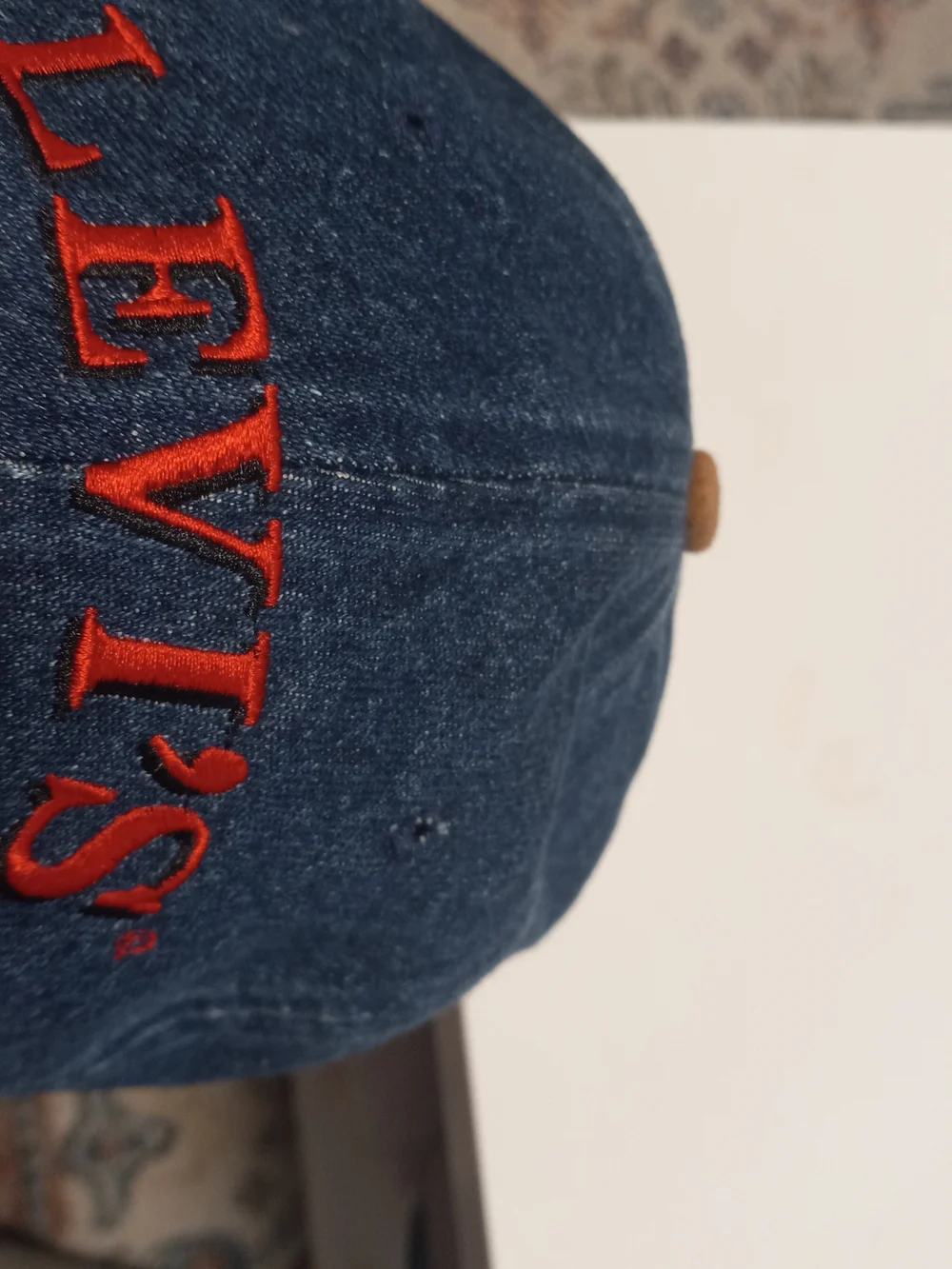 Levi's Men's Blue Denim Cap with Brown Suede Brim